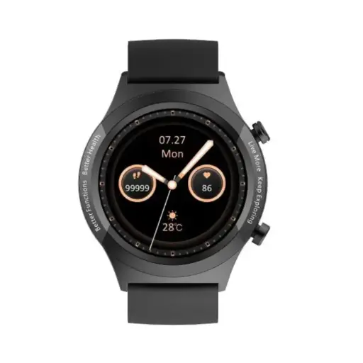 Oraimo OSW-23N Montre intelligente étanche ATM3 avec écran TFT de 1,32 pouces - Chrome foncé